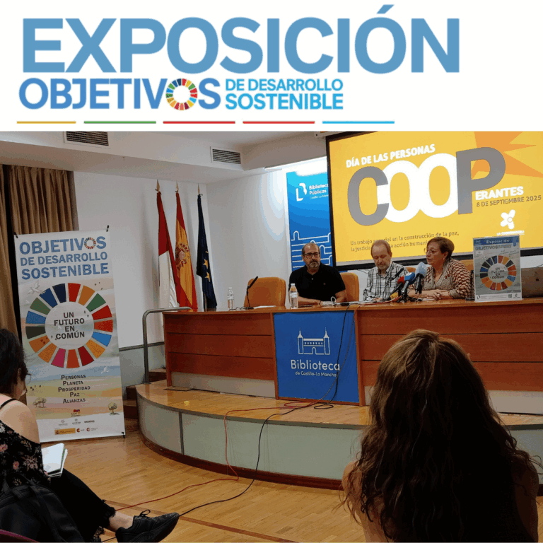 En el Día de las Personas Cooperantes, la Exposición «ODS. Un Futuro en Común» visita la Biblioteca de Castilla-La Mancha, en Toledo